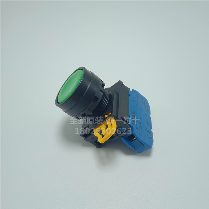 全新原装IDEC和泉22mm平头自复位按钮开关YW1B-M1E10G单触YW-E10